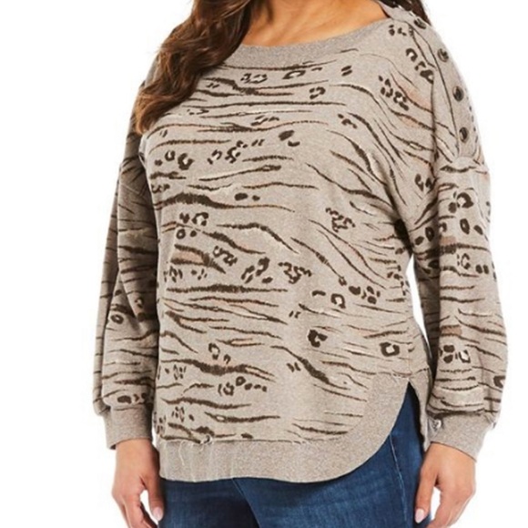 Democracy tiger print stripe top - Picture 1 of 11